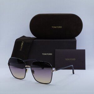 Tom Ford Claudia-02 FT0839 01B Square Sunglasses - Gold & Black/Purple to Peach
